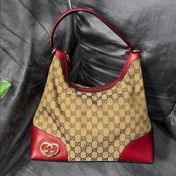 Gucci Red and Tan Shoulder Bag - Picture 1 of 17